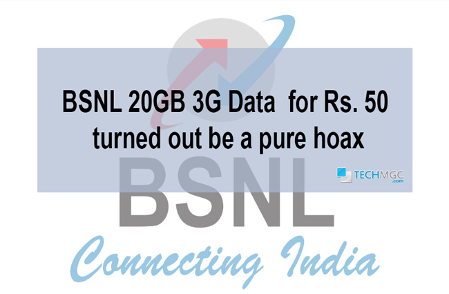 BSNL 3G 20GB Hoax 